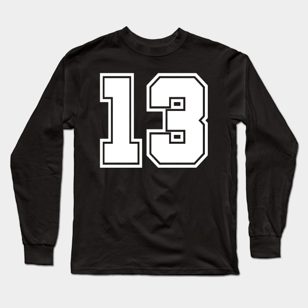 Number 13 Long Sleeve T-Shirt by PR Hub